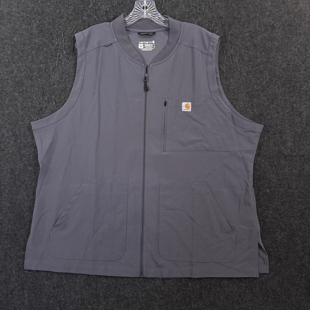 Carhartt Force Cross-Flex Vest Women's XXL Gray Full Zip Lightweight Scrub